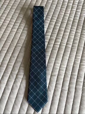 Banana Republic Classic Men's Grid Pattern Tie in Dark Teal